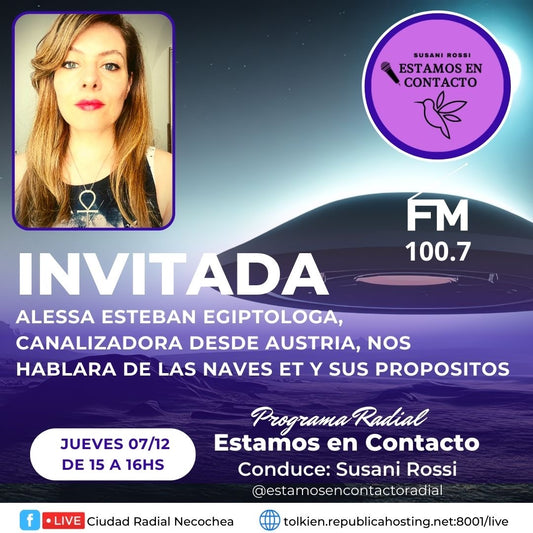 Entrevistas en Radio "Estamos en Contacto" Necochea, Buenos Aires por Susani Rossi, FM Ciudad Radial. Argentina.