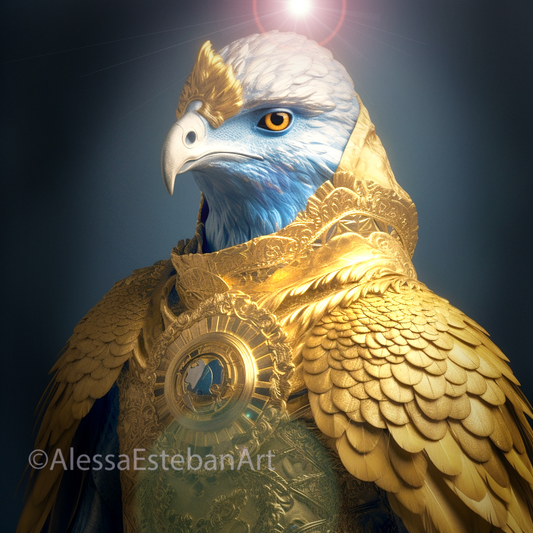 Blue Avian - Solar Hawk descended from Lyra, Digital File