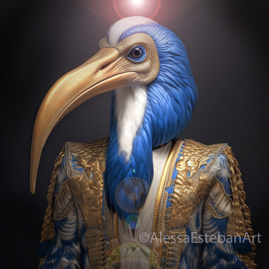 Blue Avian - Toth Egyptian God of Wisdom 2, Digital File