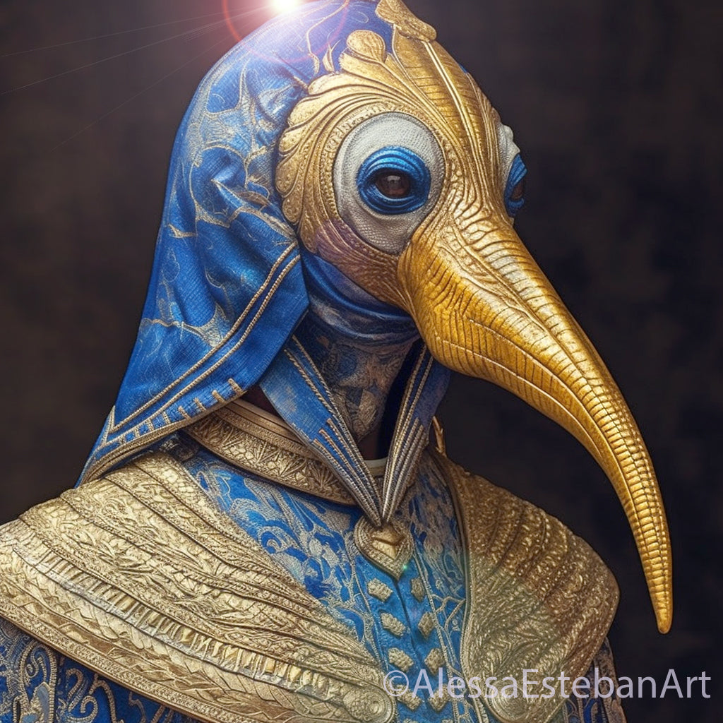 Blue Avian - Toth Egyptian God of Wisdom, Digital File